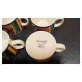 4 blue Corelle Stoneware coffee cups, 2 misc coffee cups, and 6 majesticware coffee cups