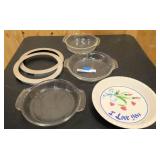 4 pie pans and 2 pie crust shields