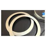 4 pie pans and 2 pie crust shields