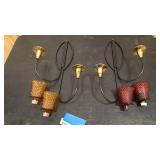 Vintage hnaging glass candle vases