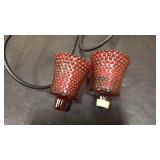 Vintage hnaging glass candle vases