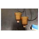 Vintage hnaging glass candle vases