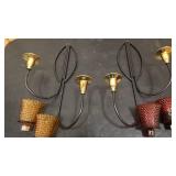 Vintage hnaging glass candle vases