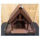 Large solid wood nativity stable