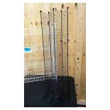 Metal media rack, and rolling wire shelf