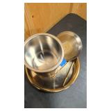 Gold Ice bucket, tray, and tongs