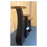 Set of decorative wooden candle holders small, med, and large