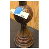 Solid metal, and leather 22" tall table dcor