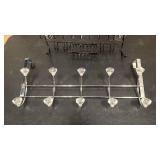 Black shower caddy, and decorative door hanger