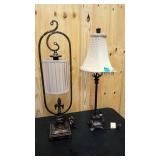 Two decorative table lamps both about 29" tall