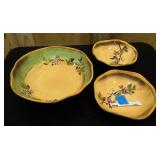 Rustic Vines hand painted serving bowl, and matching pasta bowls