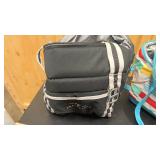 Frauenchuh cooler, raindow cooler, and grey and white umbrella