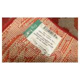 Outdoor and Indoor large red patterned rug 86" by 126"