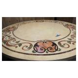 Solid Wood Large Round Decorative Dining Table 63"