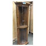 Antique curved glass curio cabinet