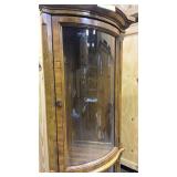 Antique curved glass curio cabinet