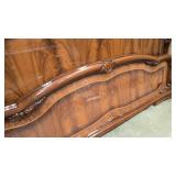 Vintage Burled Wood Queen headboard and footboard
