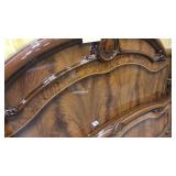 Vintage Burled Wood Queen headboard and footboard