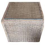 K - Wicker Living Room Set with Removable Cushions and Glass-Topped Tables