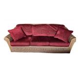 K - Wicker Living Room Set with Removable Cushions and Glass-Topped Tables