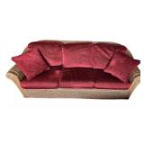 K - Wicker Living Room Set with Removable Cushions and Glass-Topped Tables