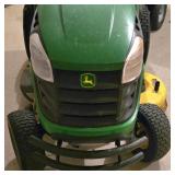 LL-G - John Deere D130 Riding Lawn Tractor with Trailer and 45 in Tiller Attachment