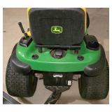 LL-G - John Deere D130 Riding Lawn Tractor with Trailer and 45 in Tiller Attachment