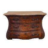 E - Antique Style 3-Drawer Dresser with Removable Marble Top