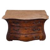 E - Antique Style 3-Drawer Dresser with Removable Marble Top