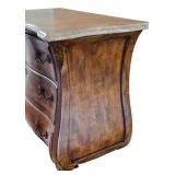 E - Antique Style 3-Drawer Dresser with Removable Marble Top