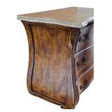 E - Antique Style 3-Drawer Dresser with Removable Marble Top