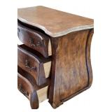 E - Antique Style 3-Drawer Dresser with Removable Marble Top