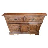 DR - Vintage Virginia House 2 Piece Oak China Cabinet with Glass Doors