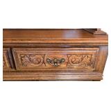 DR - Vintage Virginia House 2 Piece Oak China Cabinet with Glass Doors