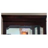 ML-H - Tall Mahogany Glass Display Curio Cabinet with Lights