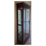 ML-H - Tall Mahogany Glass Display Curio Cabinet with Lights