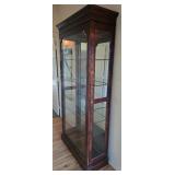 ML-H - Tall Mahogany Glass Display Curio Cabinet with Lights