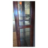 ML-H - Tall Mahogany Glass Display Curio Cabinet with Lights