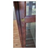 ML-H - Tall Mahogany Glass Display Curio Cabinet with Lights
