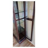 ML-H - Tall Mahogany Glass Display Curio Cabinet with Lights