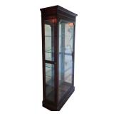 ML-H - Tall Mahogany Glass Display Curio Cabinet with Lights