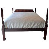 MBR - King Size Four-Poster Bed Frame with Matelasse Coverlet