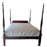 MBR - King Size Four-Poster Bed Frame with Matelasse Coverlet