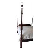 MBR - King Size Four-Poster Bed Frame with Matelasse Coverlet