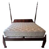 MBR - King Size Four-Poster Bed Frame with Matelasse Coverlet