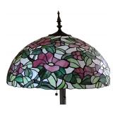 MBR - Tiffany Style Stained Glass Floor Lamp with Floral Shade