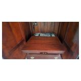 MBR - Vintage Two-Piece Armoire Cabinet with Extendable TV Tray and Electrical Connection