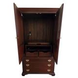 MBR - Vintage Two-Piece Armoire Cabinet with Extendable TV Tray and Electrical Connection