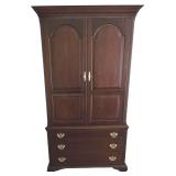 MBR - Vintage Two-Piece Armoire Cabinet with Extendable TV Tray and Electrical Connection