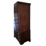 MBR - Vintage Two-Piece Armoire Cabinet with Extendable TV Tray and Electrical Connection